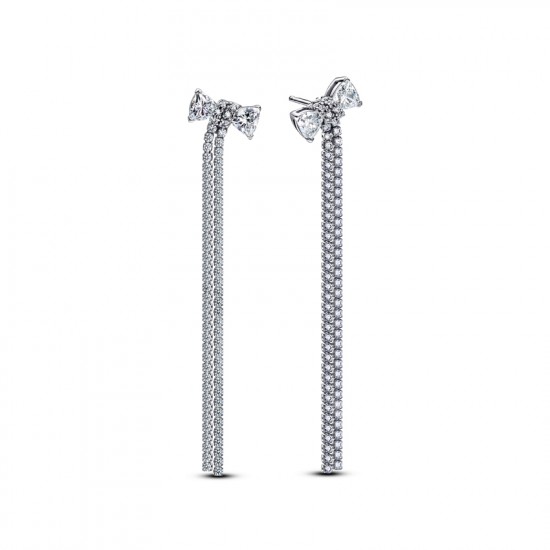 Pandora Pave Bow Drop Earrings 293544C01