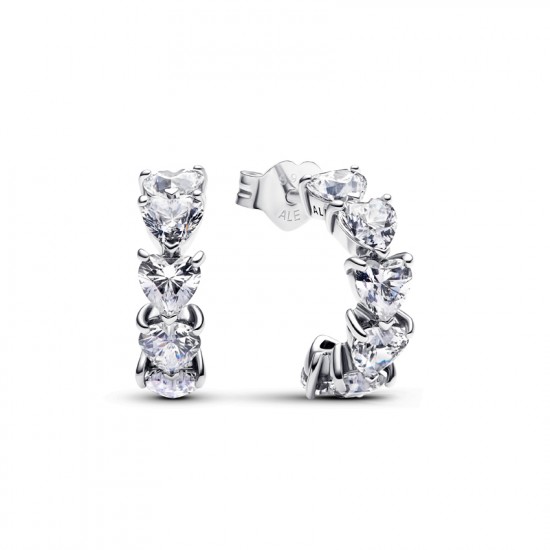Pandora Sparkling Hearts Open Hoop Earrings 293657C01 