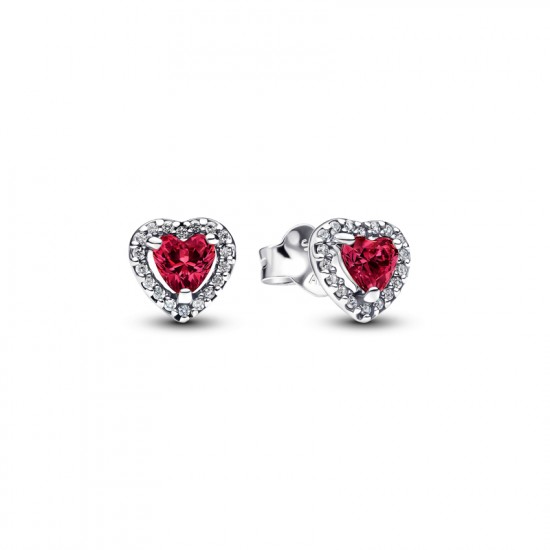 Pandora Elevated Red Heart Earrings 298427C04