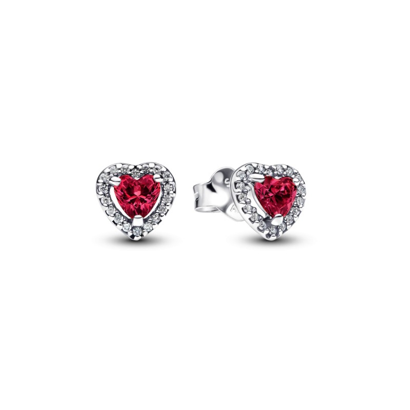 Pandora Elevated Red Heart Earrings 298427C04