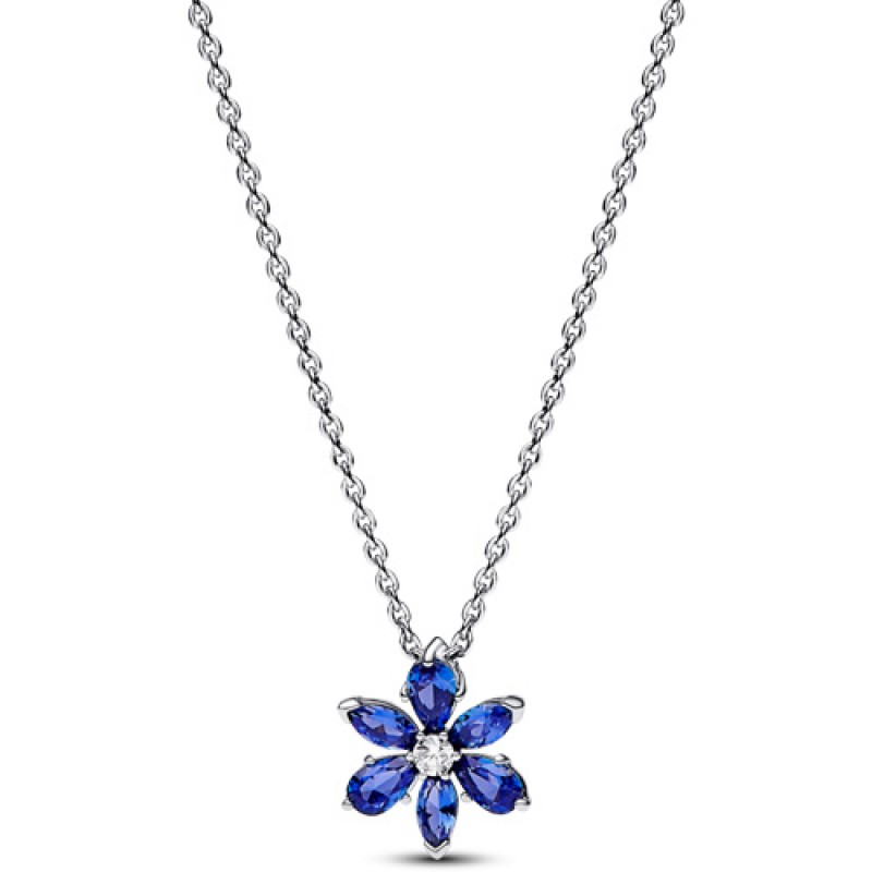 Pandora Sparkling Blue Herbarium Cluster Necklace 392387C02