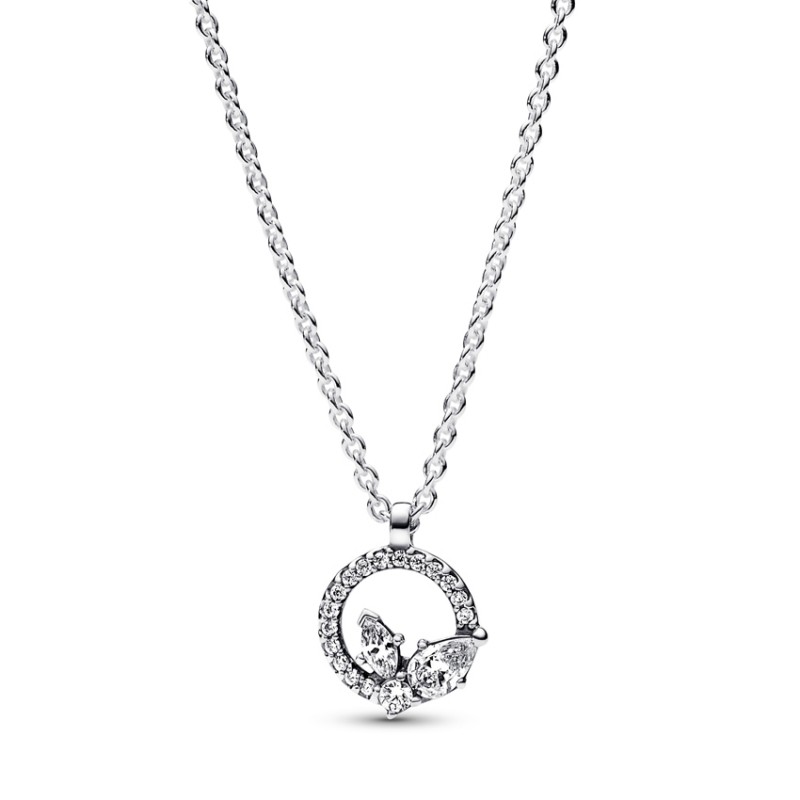 Pandora Sparkling Herbarium Circle & Cluster Pendant Necklace 392620C01