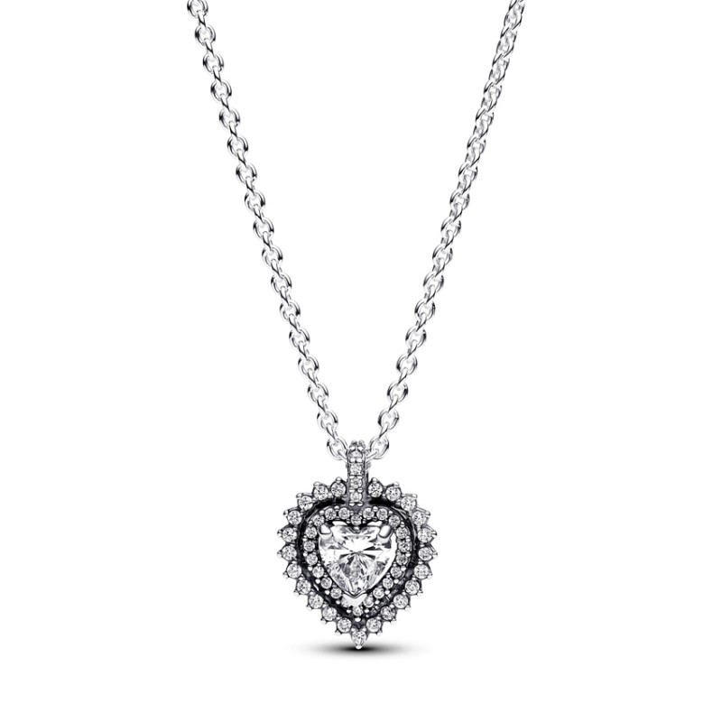 Pandora Sparkling Heart Halo Pendant Necklace 393099C01