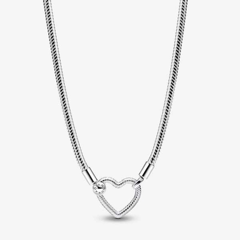 Pandora Heart Closure Snake Chain Necklace 393377C00