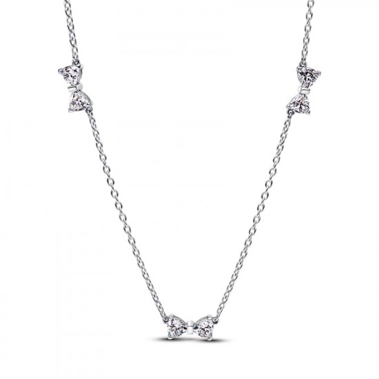 Pandora Sparkling Bow Station Necklace 394231C01