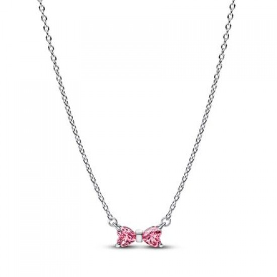 Pandora Pink Bow Necklace 394235C01