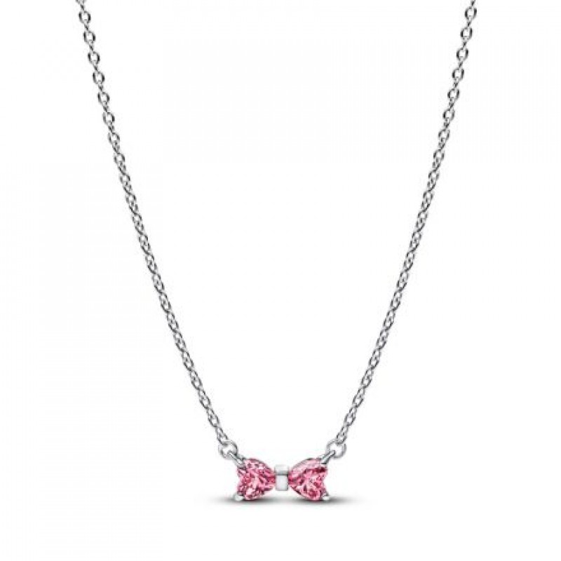 Pandora Pink Bow Necklace 394235C01