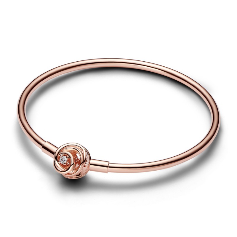 PANDORA MOMENTS Rose Encircled Clasp Bangle 583230C01