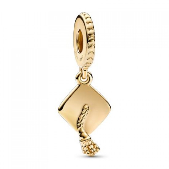 Pandora Gold plated Graduation Cap Dangle Charm 761892C00