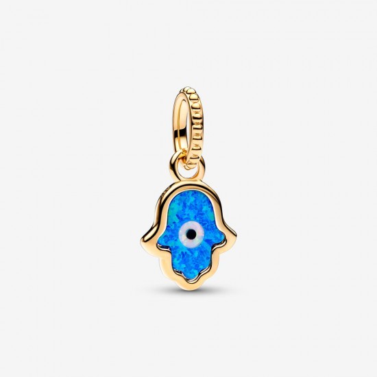 Pandora Opalescent Blue Hamsa Hand Dangle Charm 762699C01