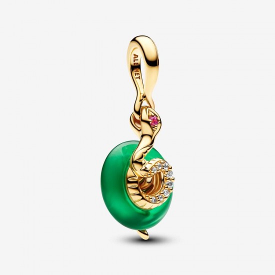 Pandora Snake Green Murano Dangle Charm 763617C01
