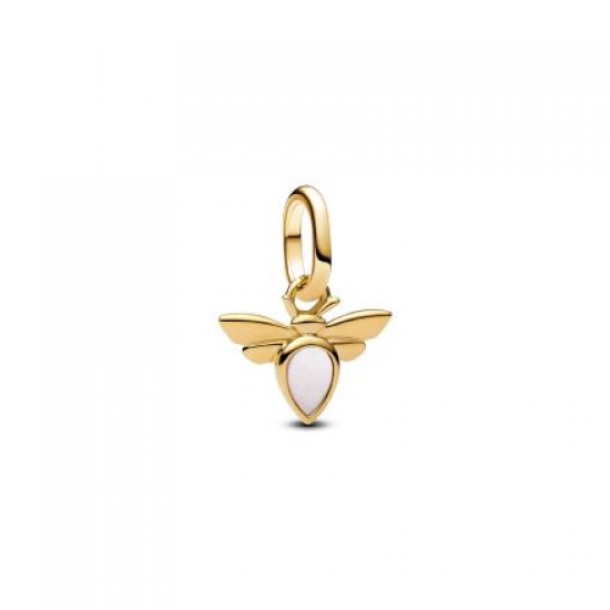 Pandora White Bee Mini Dangle Charm 763826C01 Pandora White Bee Mini Dangle Charm 763826C01
