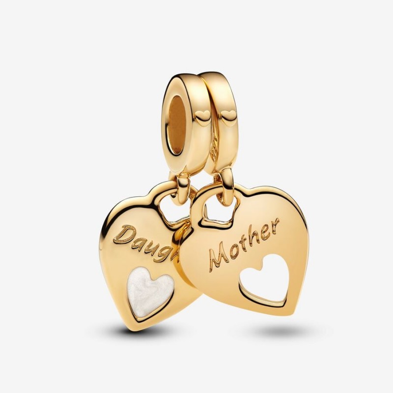 Pandora Gold plated Mother Daughter Split Dangle Charm 769187C01