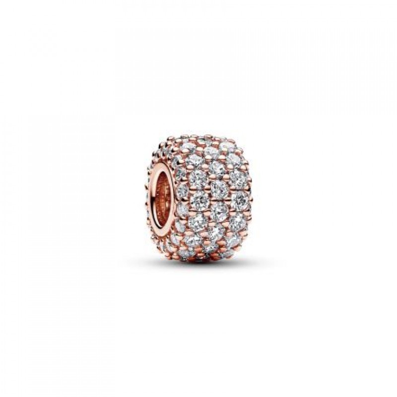 PANDORA Rose Sparkling Pavé Triple-row Charm 782820C01