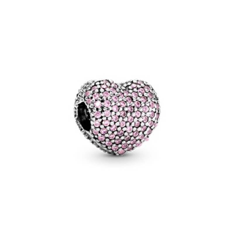 Pandora Pink Pave Clip Heart Charm 791427PCZ