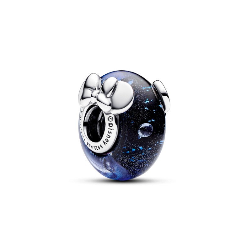 Pandora Disney Mickey Mouse & Minnie Mouse Blue Murano Glass Charm 792958C01
