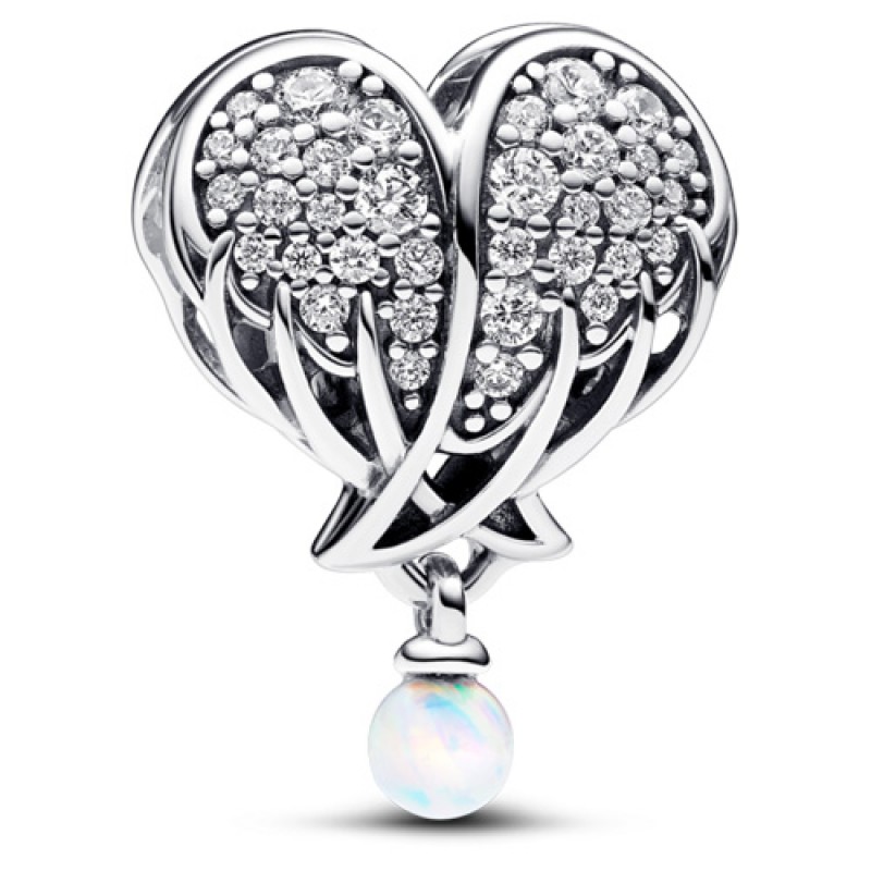 PANDORA Sparkling Angel Wings and Heart Charm 792980C01