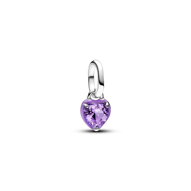 Pandora Mini Purple Dangle Heart 793042C04