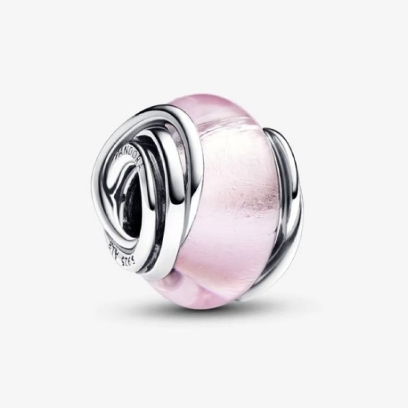 Pandora Encircled Pink Murano Glass Charm 793241C00