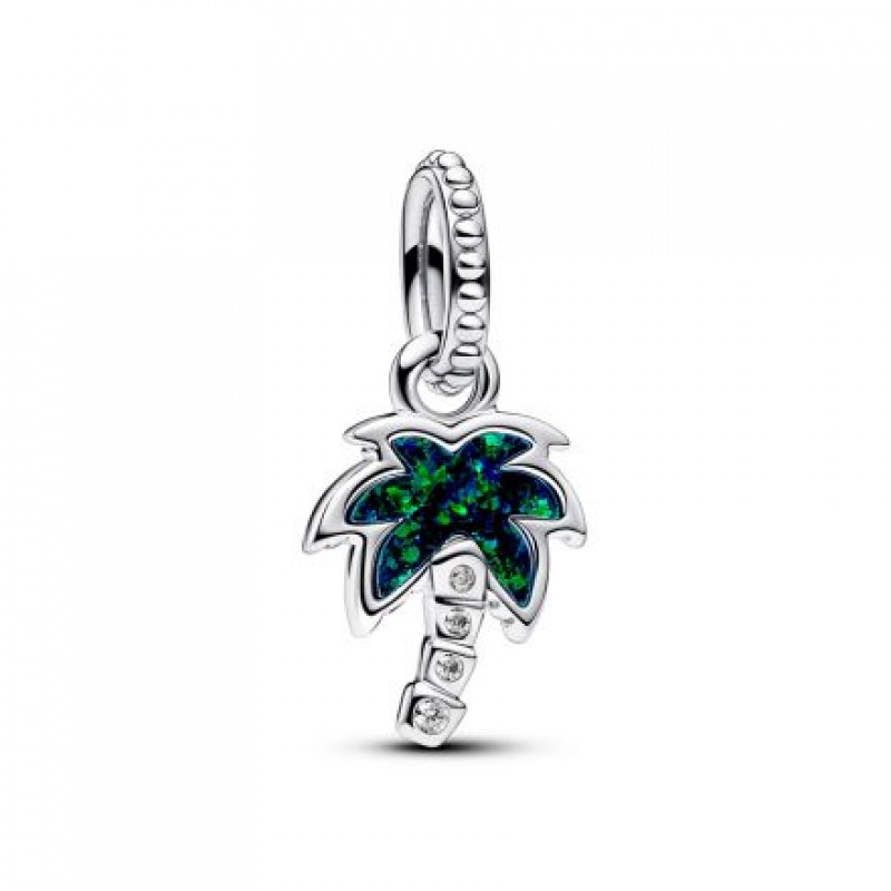 Pandora Opalescent Green Palm Tree Dangle Charm 793352C01