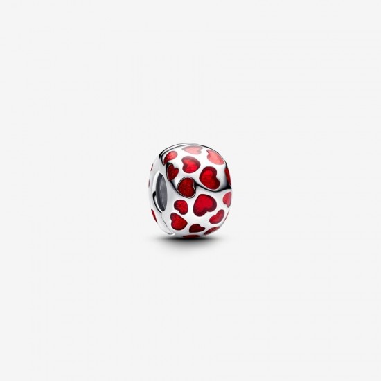 Pandora Red Hearts Round Clip 793679C01