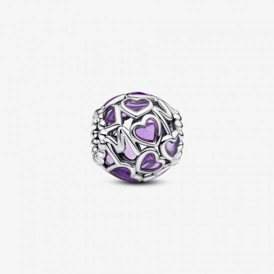 Pandora Openwork Purple Hearts Mom Charm 793772C01
