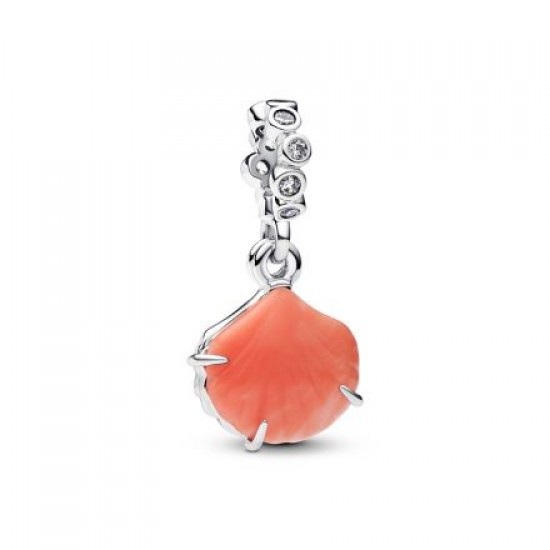 Pandora Coral-coloured Shell Double Dangle Charm 793821C01
