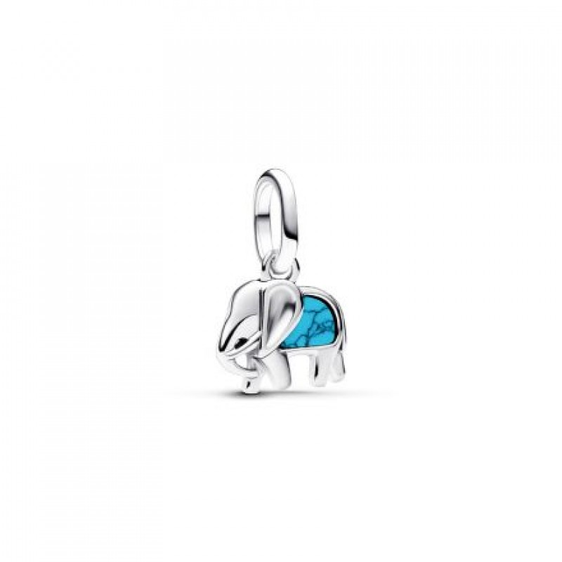 Pandora Turquoise-Colored Elephant Mini Dangle Charm 793827C01 Pandora Turquoise-Colored Elephant Mini Dangle Charm 793827C01