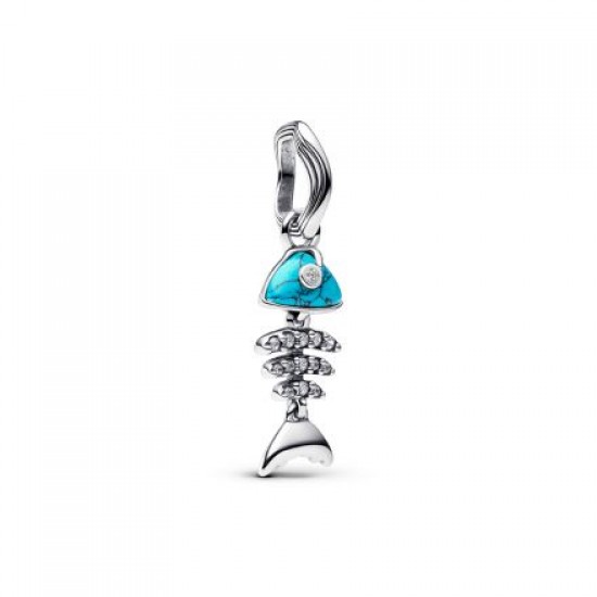 Pandora Turquoise-coloured Fishbone Dangle Charm 793894C01