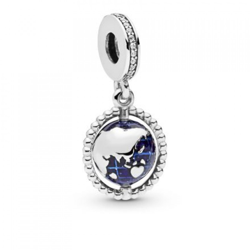 PANDORA Spinning Globe Dangle Charm 798021CZ