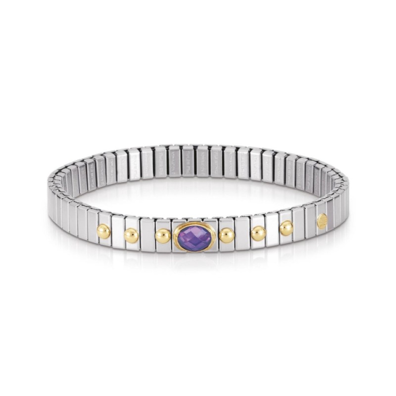 Nomination Steel Bracelet with Purple CZ and Gold K18 042501/001