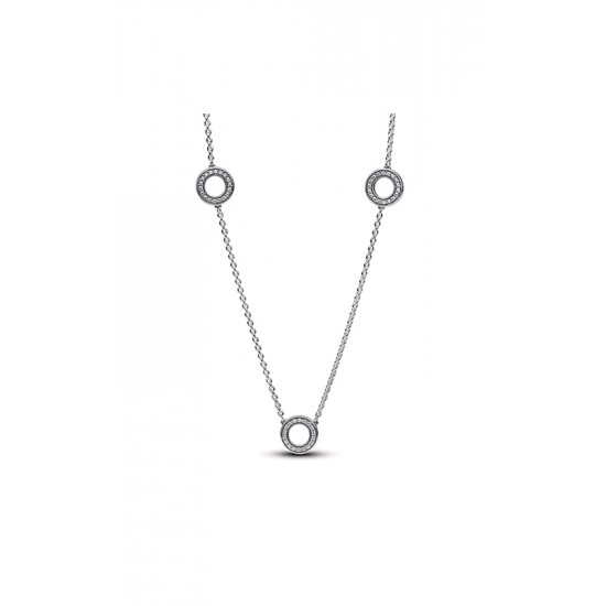 Pandora Pavé Circles Chain Necklace 393162C01-50