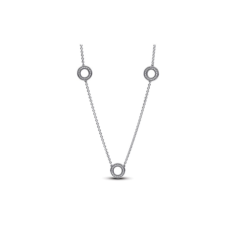 Pandora Pavé Circles Chain Necklace 393162C01-50