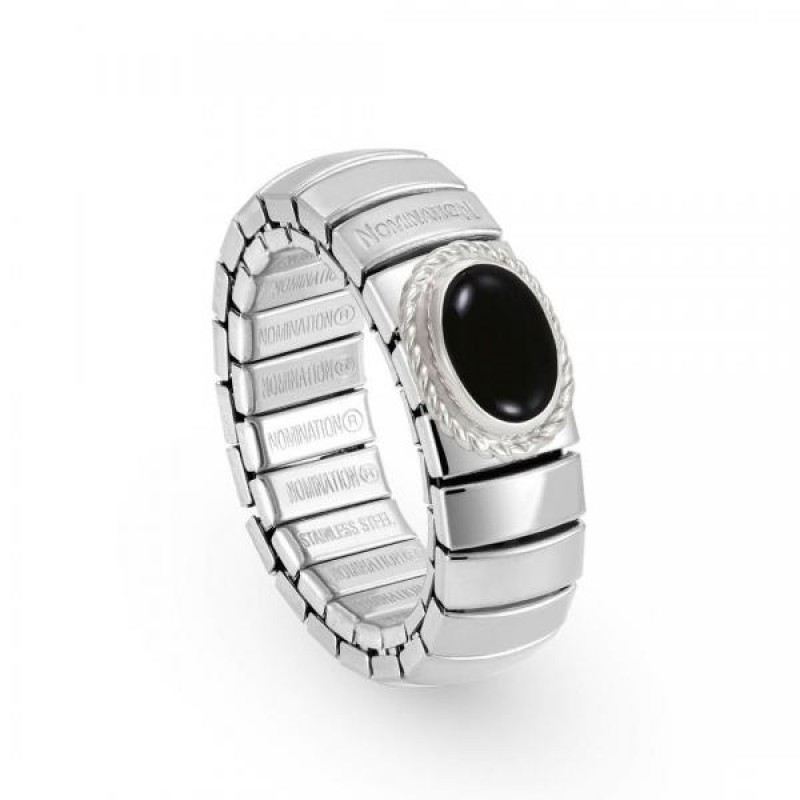Nomination Steel Ring with Black Onyx 043401/017