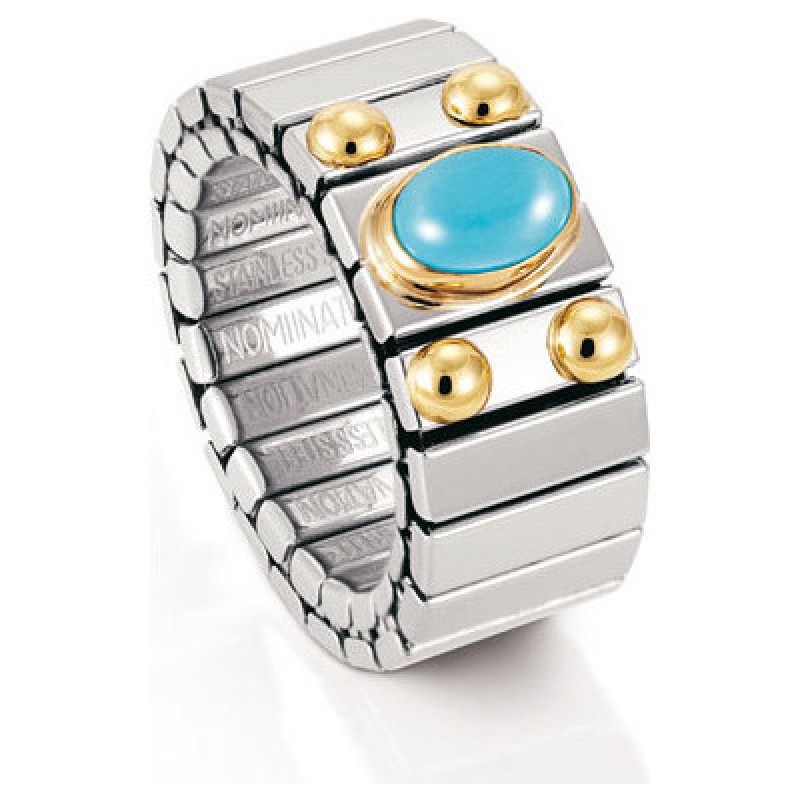 Nomination Steel Ring with Turquoise and Gold K18 040120/006
