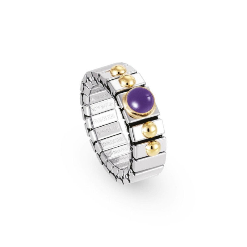Nomination Extension Ring with Amethyst and Gold K18 040102 002