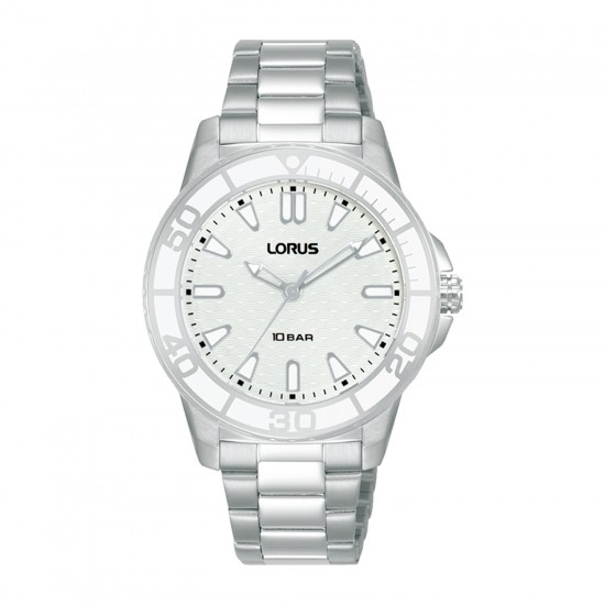 Lorus Sport Watch with White Dial and Bracelet RG253VX-9 Lorus Sport Watch with White Dial and Bracelet RG253VX-9
