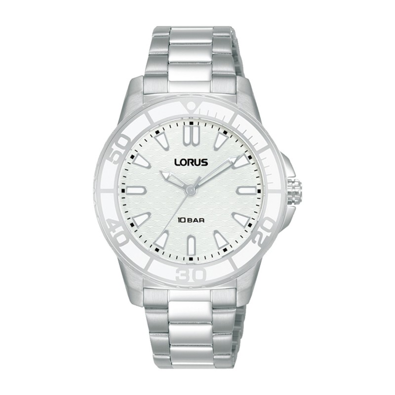 Lorus Sport Watch with White Dial and Bracelet RG253VX-9