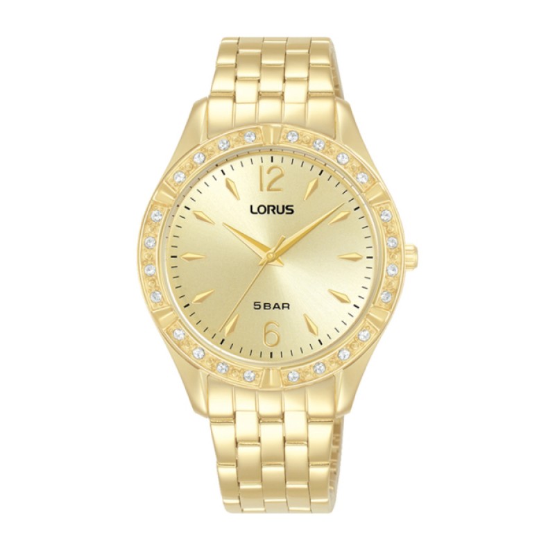 LORUS Women Gold-Tone watch with Gold Dial RG268WX9