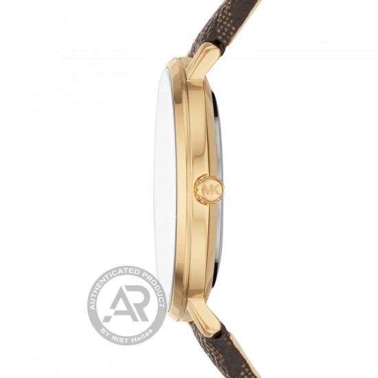 Michael KORS Pyper Crystals Brown Leather Strap MK2857 Michael KORS Pyper Crystals Brown Leather Strap MK2857