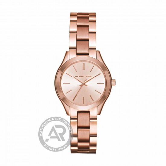 MICHAEL KORS Mini Slim Runway Rose Gold Stainless Steel Bracelet MK3513 MICHAEL KORS Mini Slim Runway Rose Gold Stainless Steel Bracelet MK3513