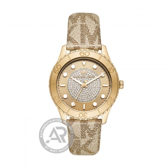 MICHAEL KORS Runway Crystals Two Tone Leather Strap MK6999 MICHAEL KORS Runway Crystals Two Tone Leather Strap MK6999