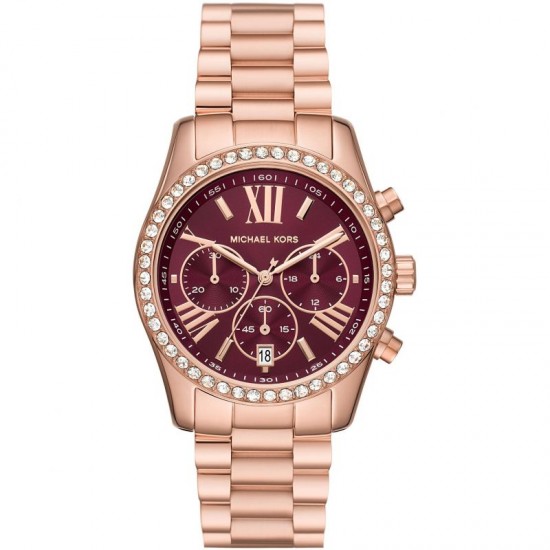 MICHAEL KORS Lexington Pavé Rose Gold-Tone Watch MK7275 MICHAEL KORS Lexington Pavé Rose Gold-Tone Watch MK7275