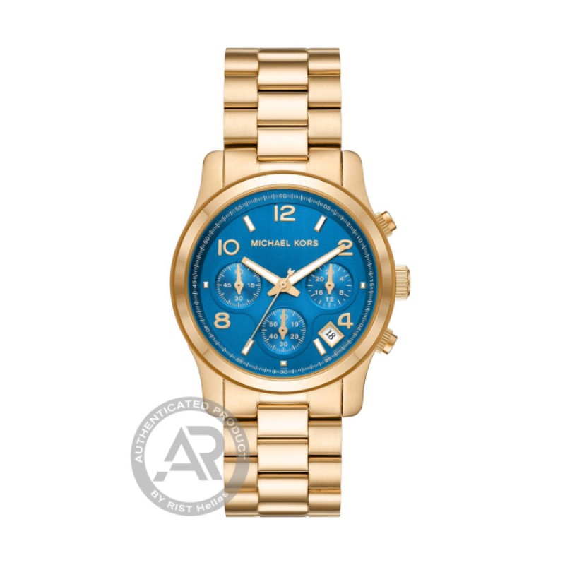 MICHAEL KORS Runway Chronograph Gold-plated with Blue dial MK7353