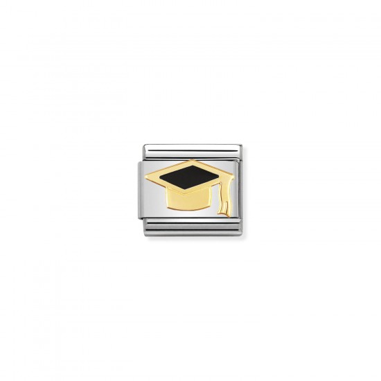 Nomination Composable Link Black Graduation Hat with K18 Gold 030223 08