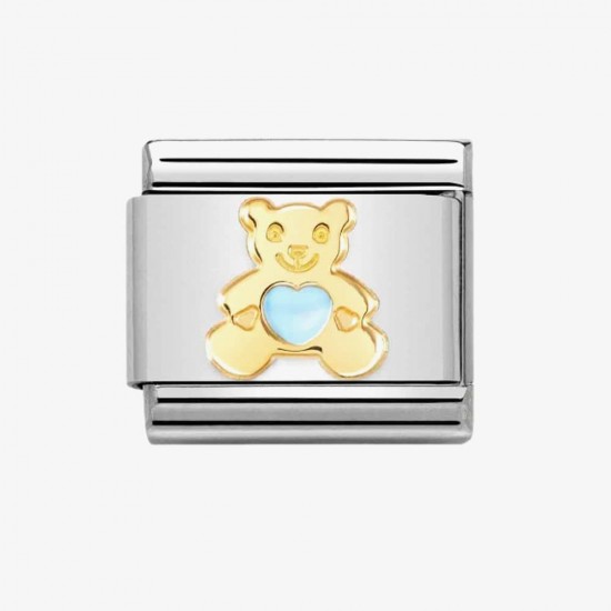 Nomination Composable Link Gold K18 Light Blue Bear 030272 65