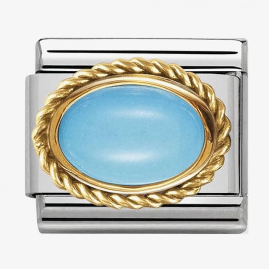 Nomination Composable Link Turquoise with K18 Gold 030507 06