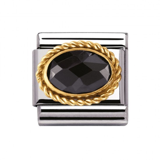Nomination Composable Link Black Onyx with K18 Gold 030602 011
