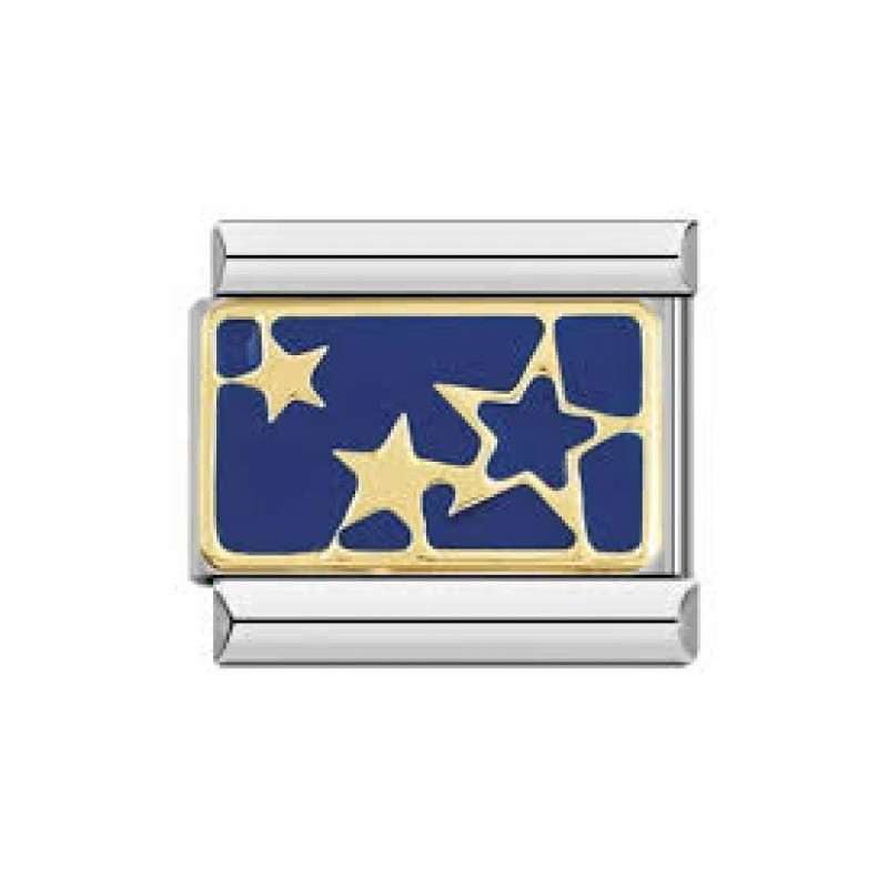 Nomination Composable Link Stars Blue Plate K18 Gold 030284 44