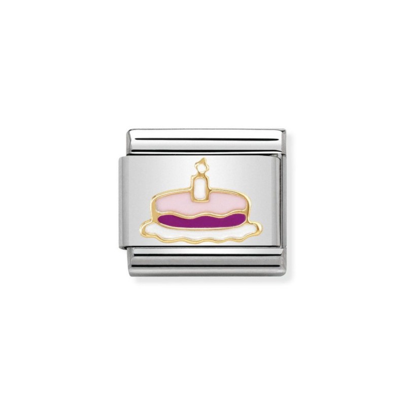 Nomination Composable Link Cake with Candle K18 Gold 030285 05